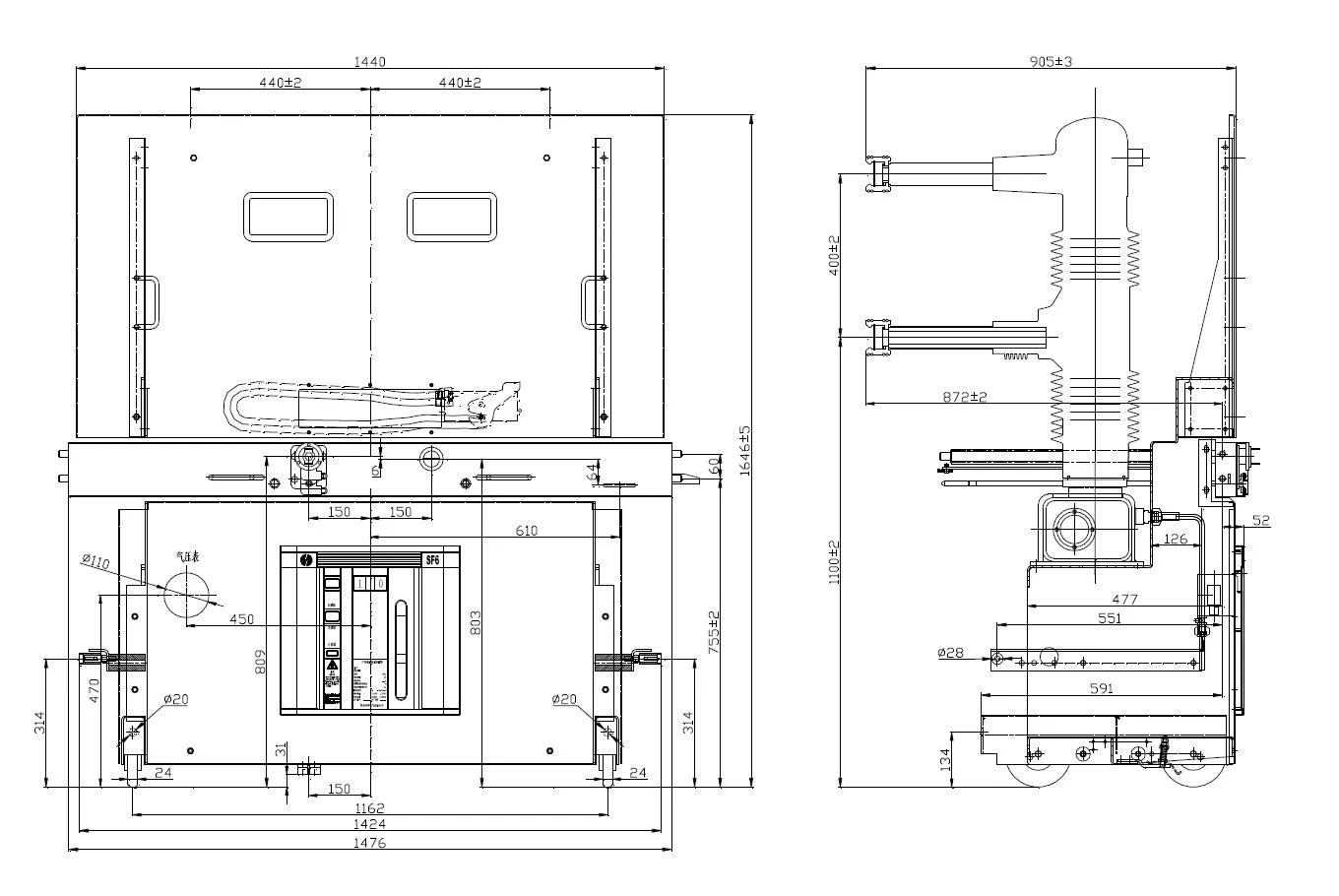 LN2-35 Indoor Sulfur Hexafluoride Circuit Breaker manufactures
